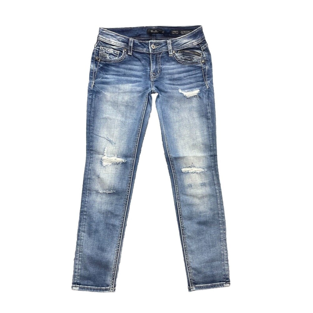 Miss Me Signature Ankle Skinny Women’s  Low-Rise Distressed Jeans Size 27